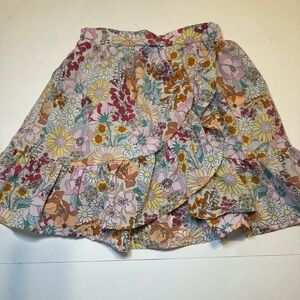 H&M Floral Print Mini Skirt with Ruffles